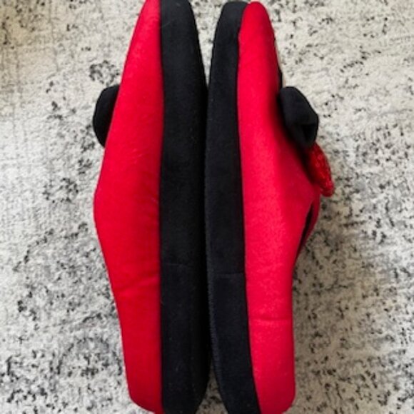 Disney Minnie Mouse Slippers with Red Sequin Bow Women's 9/10 - Picture 7 of 9